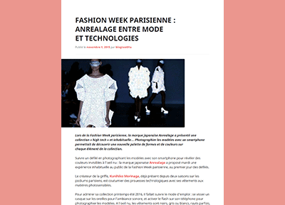 Réalisation : Fashion Week parisienne : Anrealage entre mode et technologies